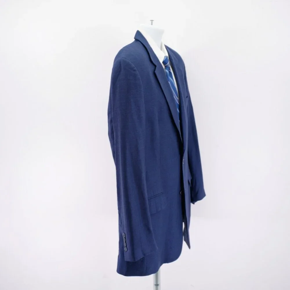 Jos A Bank Wool Blue Basketweave 2‎ Button Blazer 42L / Slim 44L